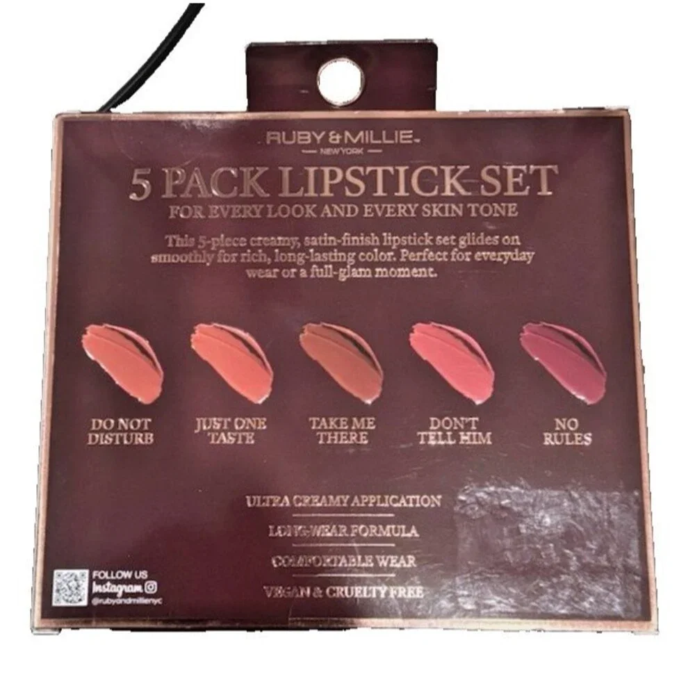 Ruby & Millie 5 Pack Lipstick Set
